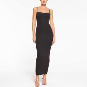 SKIMS Fits Everybody Long Slip Dress in Onyx